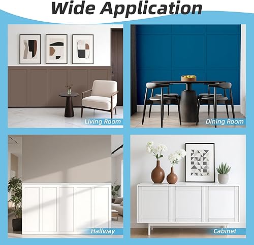 Miniatura 9 de Art3d Kit de Revestimiento de Tablero y Listón Prefabricado Pintable, Panel de Pared de Acento de MDF para Cocina Dormitorio Sala de Estar