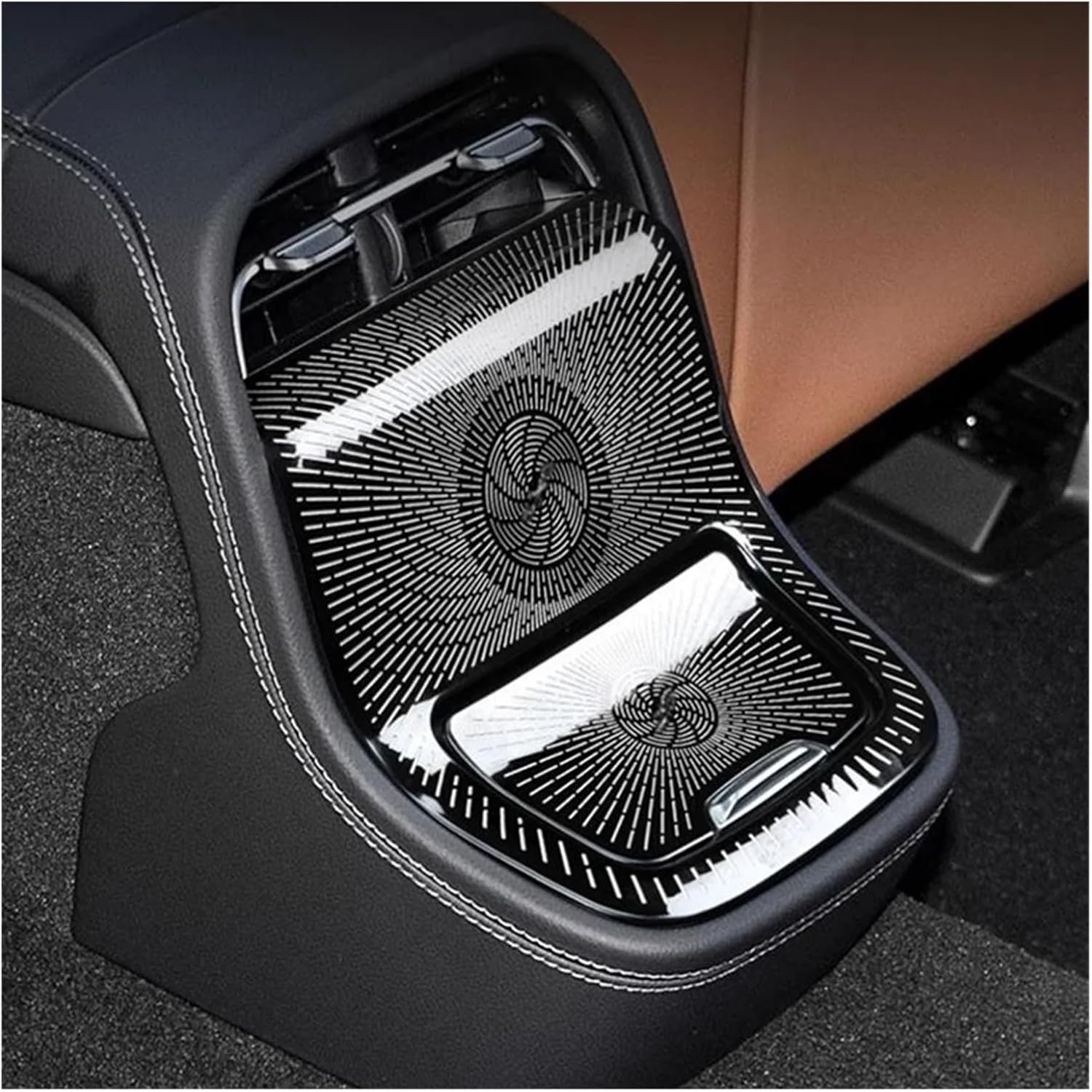 Car Rear air Conditioning Vent Decorative Cover Anti-Kicking mat Compatible E Class W214 2024-2025 Auto Accessories(Silver)