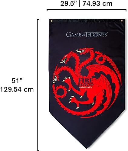 Miniatura 2 de Juego de Tronos Targaryen House Sigil Banner de tela para colgar en la pared decoración del hogar 30 x 50 pulgadas Casa de Dragones