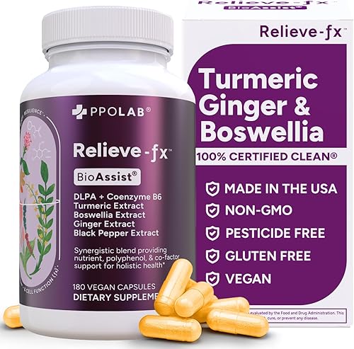 Miniatura 10 de PPO Lab BioAssist Relief-Fx, cápsulas de cúrcuma para aliviar todo el cuerpo, suplemento de apoyo para la movilidad y las articulaciones, curcumina