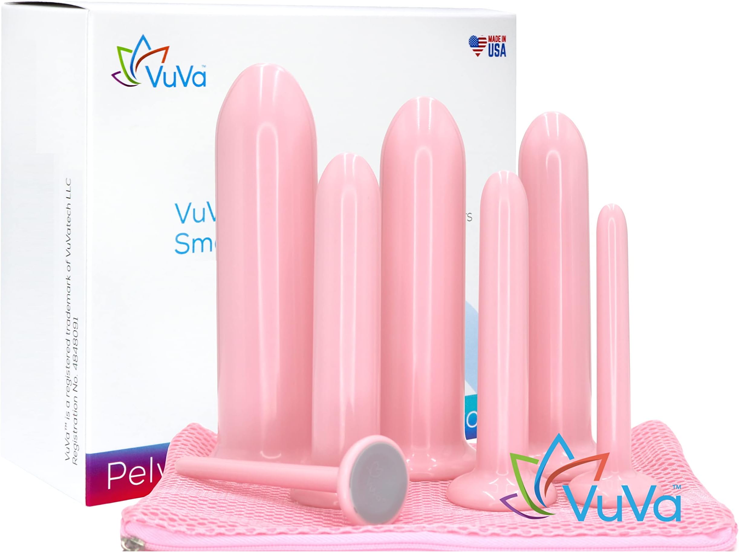 Vuva More Sizes! Seven New Sizes Made in USA Heat Sealed in Safety Bag Smooth Plastic Set of 7 with Travel Pouch