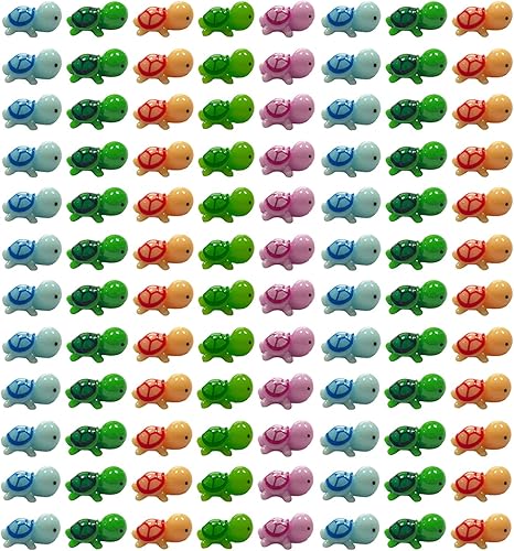 150 figuras miniatura de tortugas marinas pequeñas tortugas marinas para decoración de jardín, pecera, pasteles, decoración del hogar