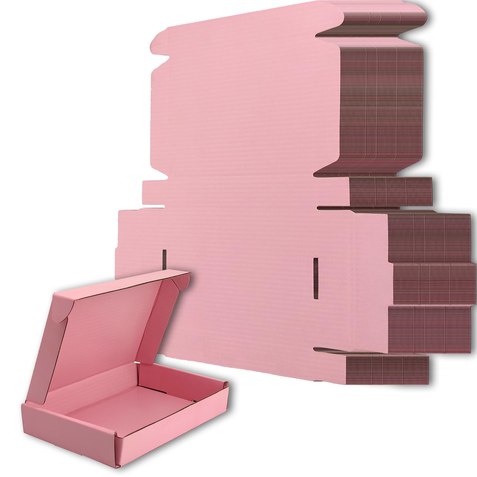 Lmuze 6x4x1 inches Small Shipping Boxes Set of 50 - Pink Mailer Corrugated Cardboard Boxes for Shipping Packaging Mailing Products