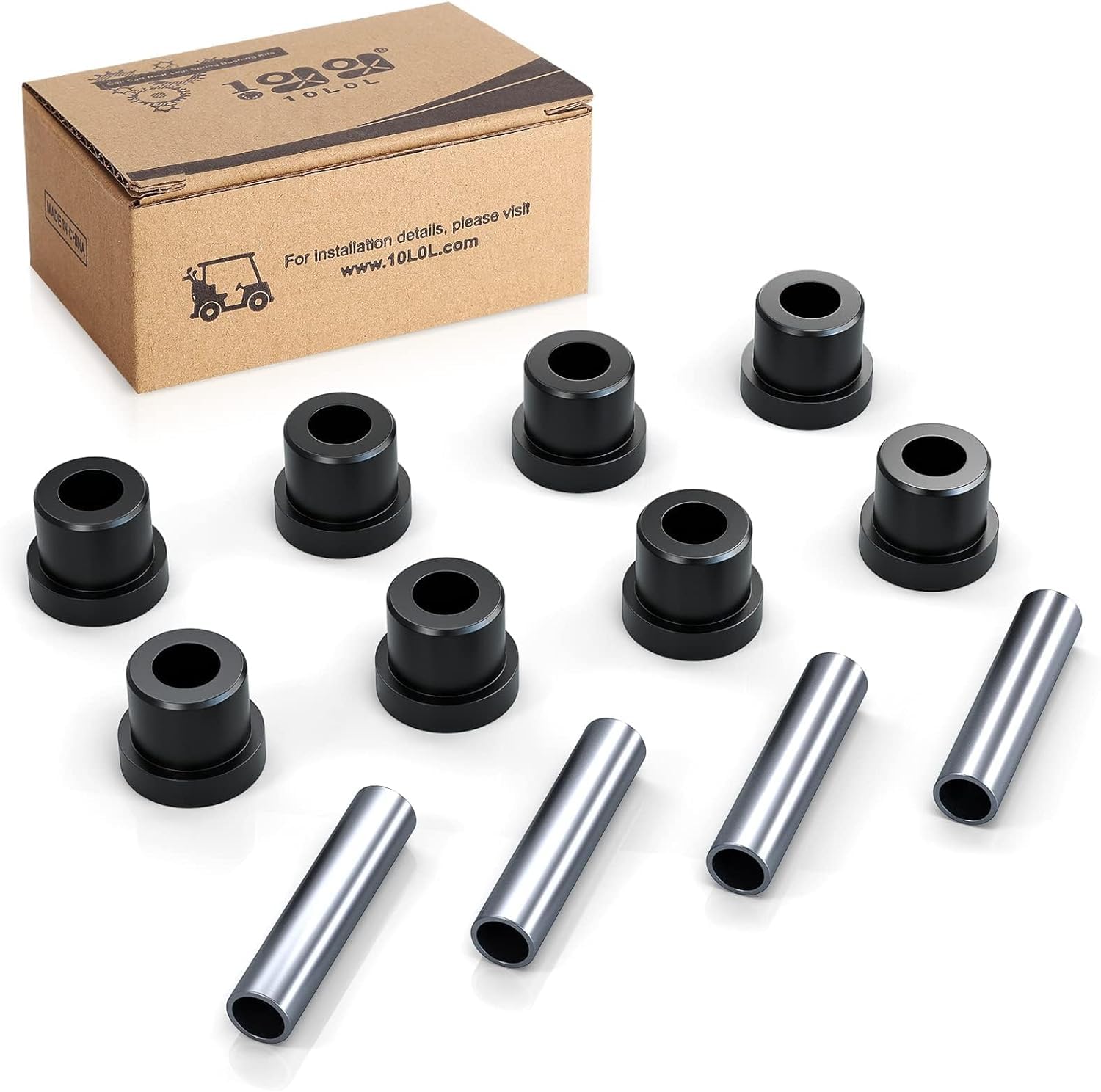 10L0L Golf Cart Rear Leaf Spring Bushing Kits for Club Car DS 1992-up 1015583 1012303, Rear Leaf Spring Bushing & Sleeves Kits for EZGO TXT/Medalist 1994-up Gas/Electric 70289-G02 70291-G01