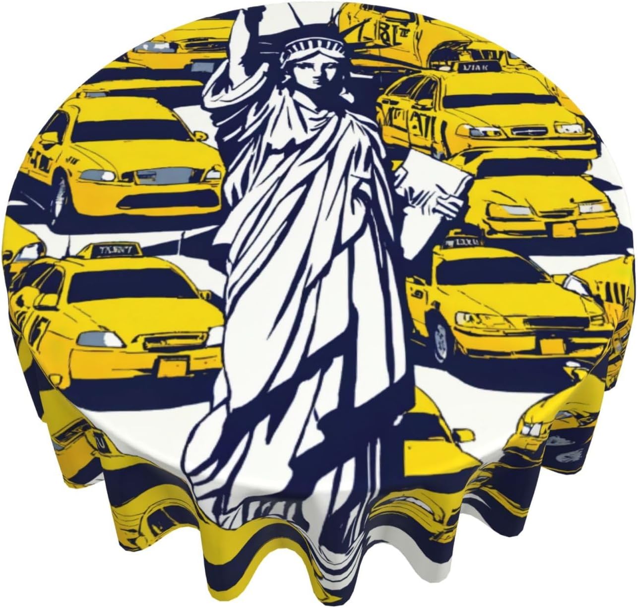New York City Print Wrinkle Free Dining Table Cover for Birthday Party Farmhouse Tablecloths Up to 60 x 60 Inches