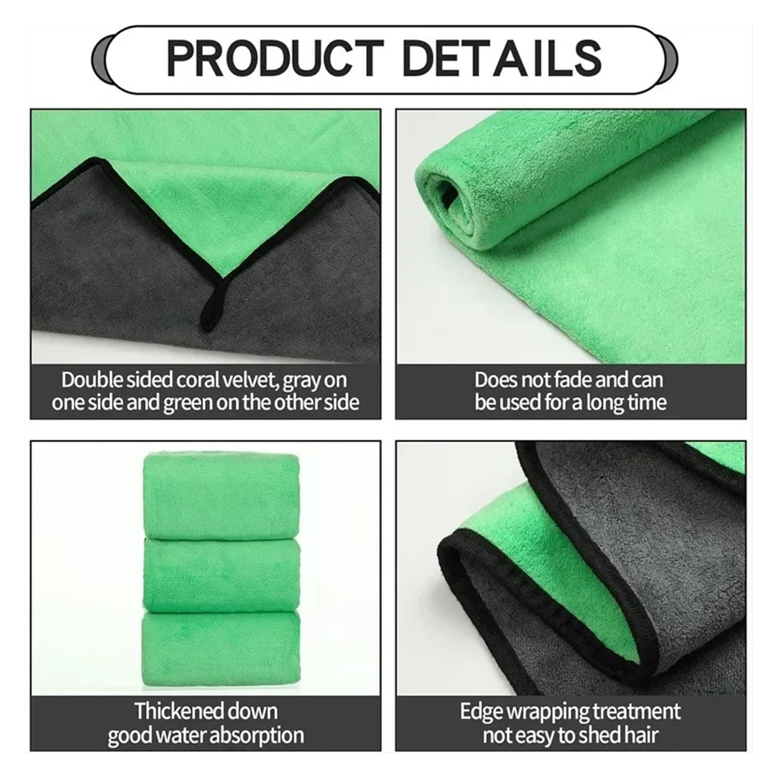 Microfiber Cleaning Towels for Car Detailing and Household Use - Ultra Absorbent and Soft Cleaning Cloths 30c60cm 15pcs — view 5
