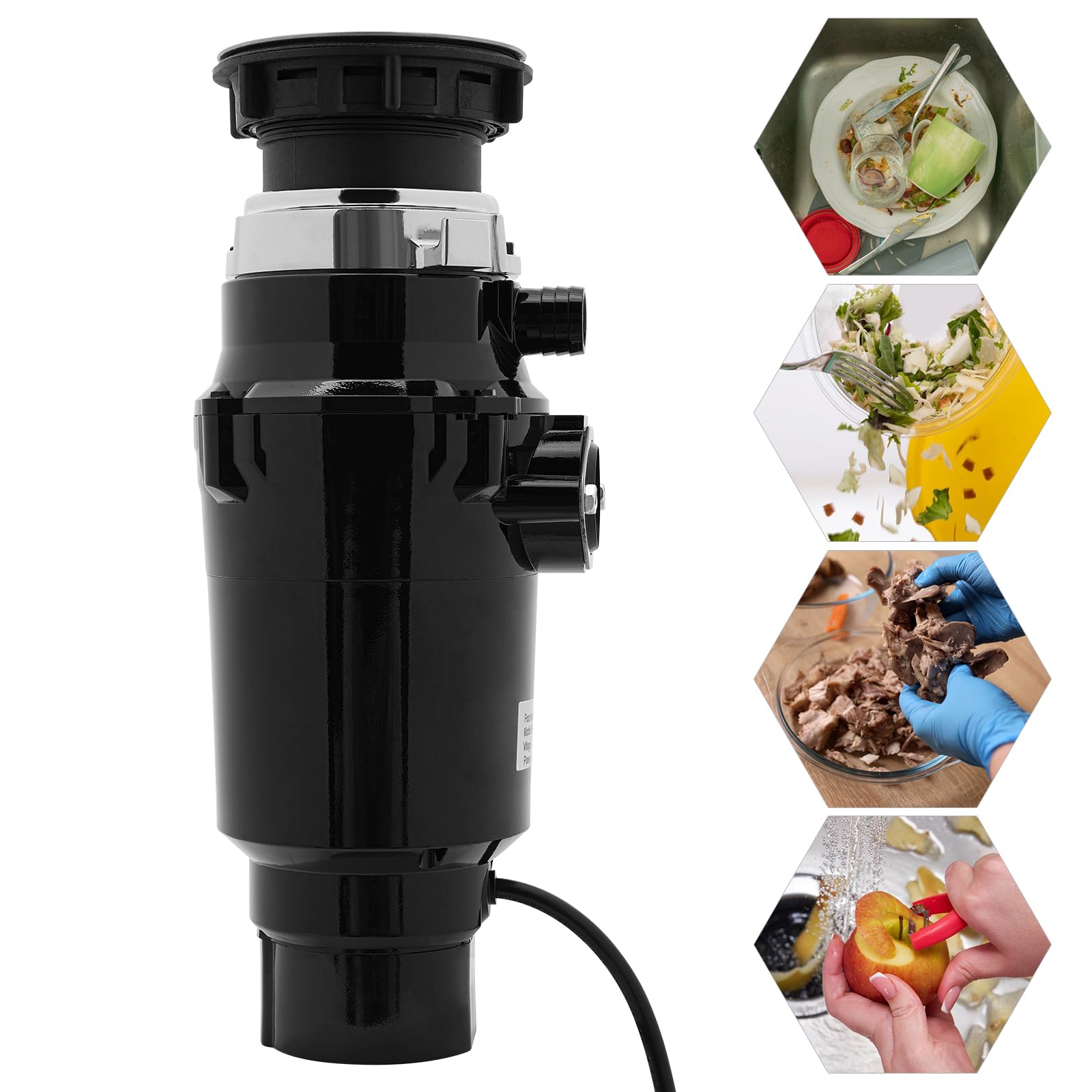 Trituradora Fregadero 375W Trituradora de Residuos de Cocina Fregadero Sistema de Eliminación de Residuos de Alimentos Trituradora de Alimentos Trituradora de Residuos para Fregadero de Cocina