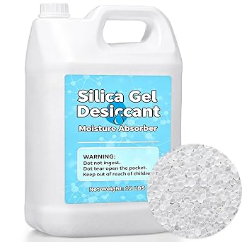 12 LBS White Silica Gel Desiccant Beads, 3-5 mm Reusable Silica Beads Rechargeable Desiccant Bead for 3D Printing, Drying Flowers, Electronic Devices, Camera, Jewelry, Safe