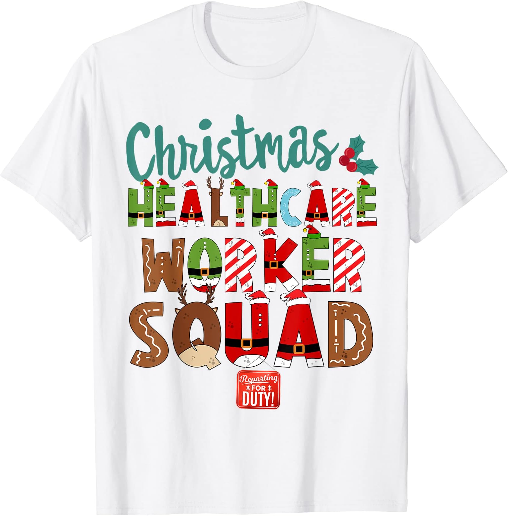 Christmas Healthcare Worker Squad Nurse Team HCW Health Care T-Shirt