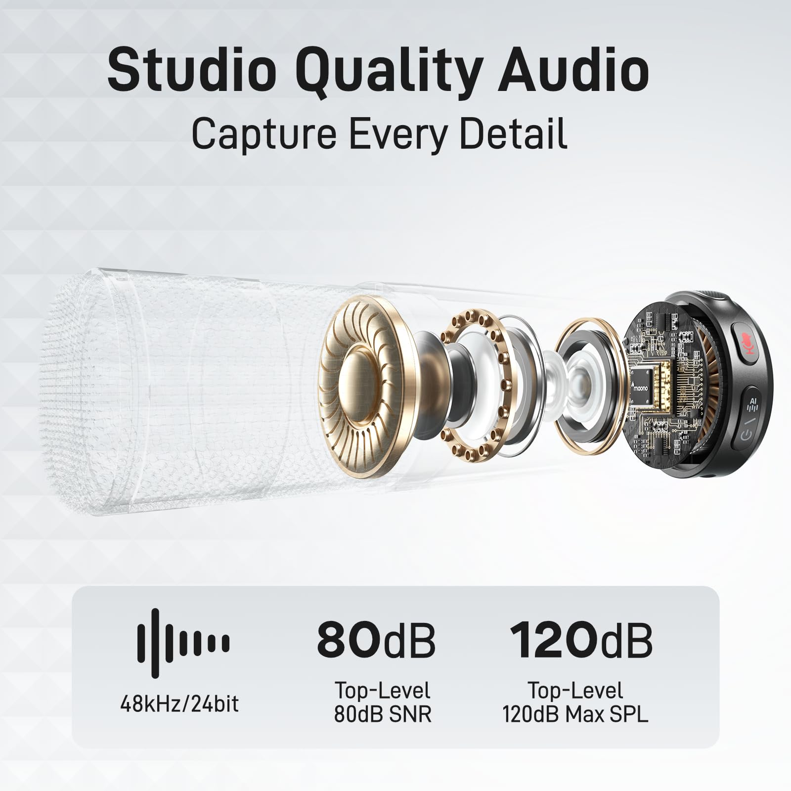 MAONO Wireless Lavalier Microphone for iPhone/Android/Camera/PC, Mini Lapel Mic with AI Noise Cancelling, 1000ft(300m) Range, Dual-Channel Record, for Video, Vlog, Streaming (2TX+3RX+Charging Case): USB-C/Lightning/Camera