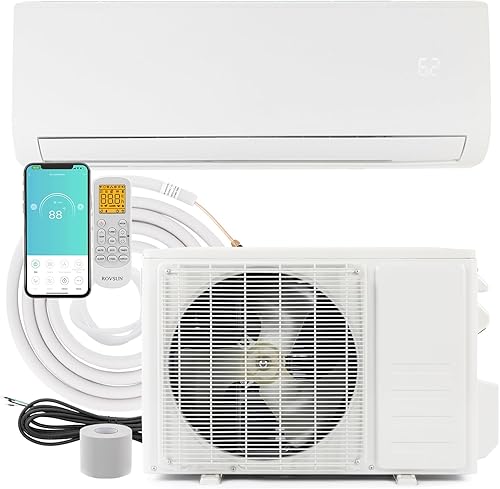 Bonnlo Mini sistema de calefacciónaire acondicionado dividido sin conductos de 9,000 BTU, 115 V19 SEER Sistema dividido de aire acondicionado de