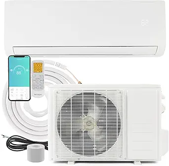 Bonnlo 24,000 BTU Ductless Mini Split AC/Heating System, 20 SEER Inverter Split-System Wall Air Conditioner with Heat Pump, Pre-Charged Condenser & Installation Kit, Works with Alexa and WIFI, 230V