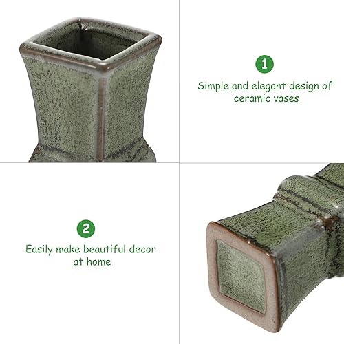 Miniatura 4 de Cabilock Mini jarrón de cerámica modelo de casa de muñecas, jarrón de flores, contenedor de plantas, decoración floral en miniatura, 2 uds