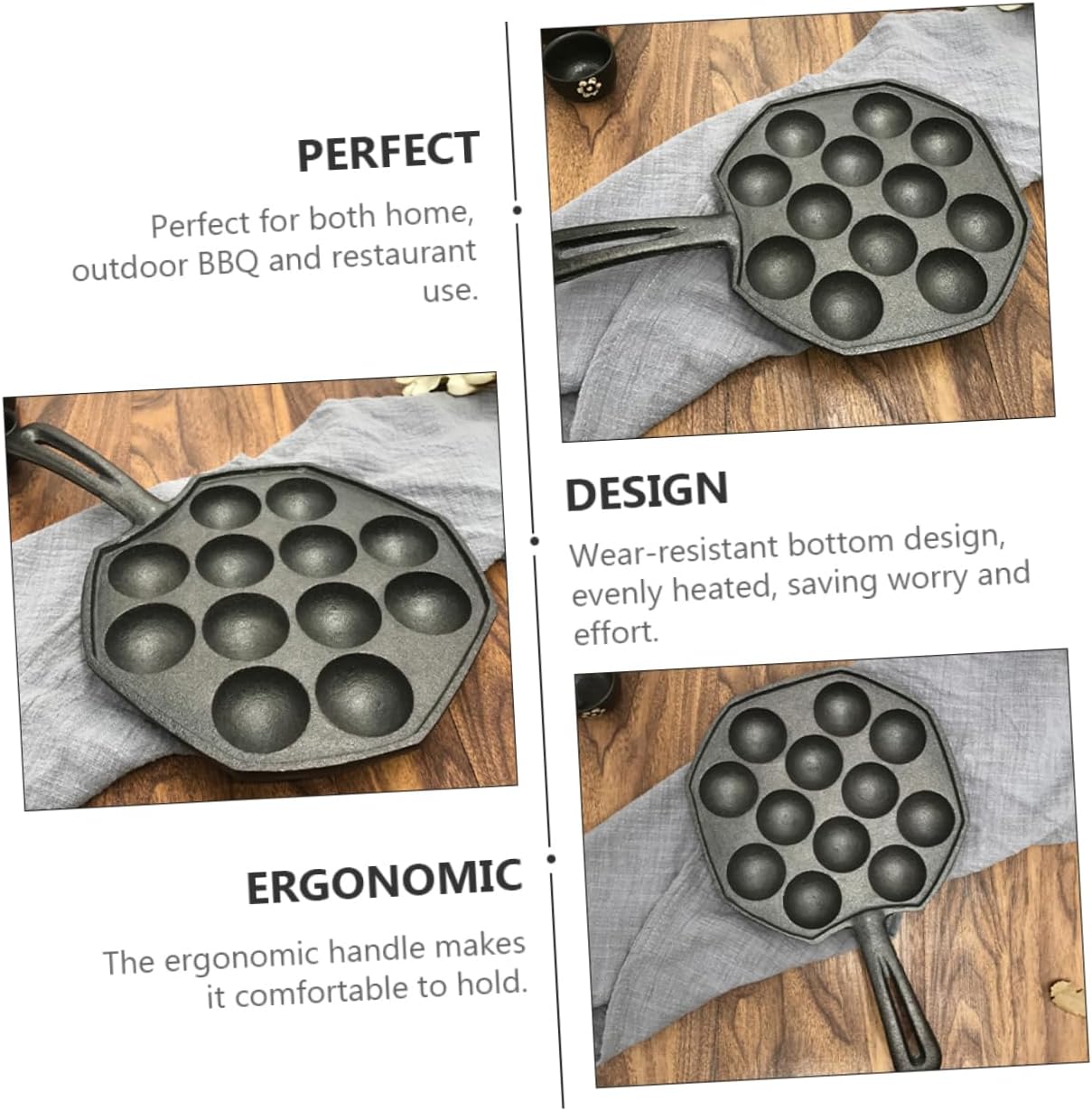 2pcs Meatball Making Mold Octopus Mold Escargot Baking Tray Nonstick Saucepan Roaster Pan Oven Snails Baking Plate Escargot Dish Baking Accessory Kitchen Gadgets Iron Black