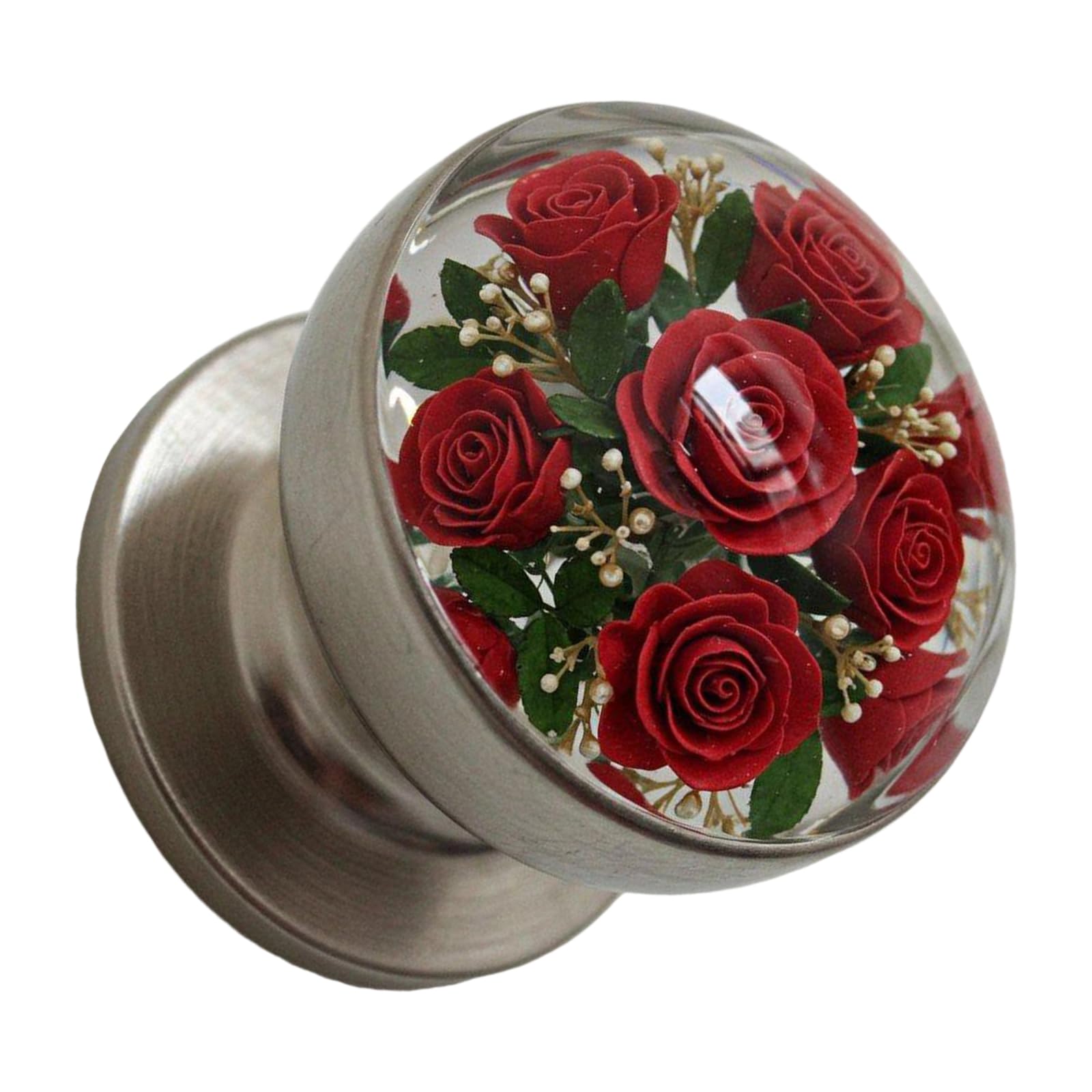 Lsttbo Rose Nature Themed Flower Door Knob Retro Styles Round Bedroom Decoration Handcraft Artistics Door Handle Home Renovations Flower Handle