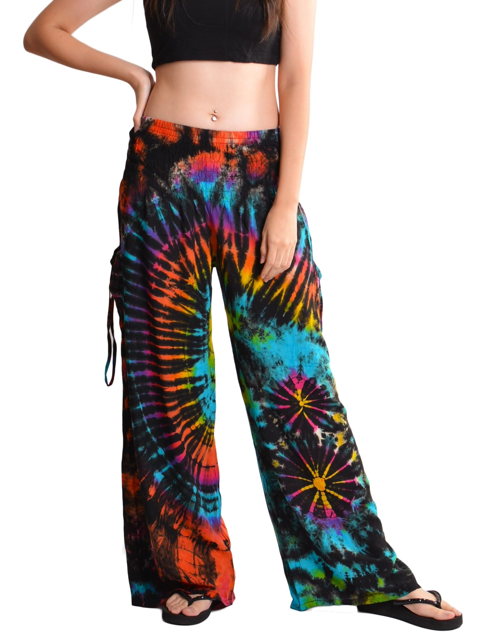 Orient Trail Pantalon Large Teint à Froid pour Femmes Palazzo Yoga Tie Dye