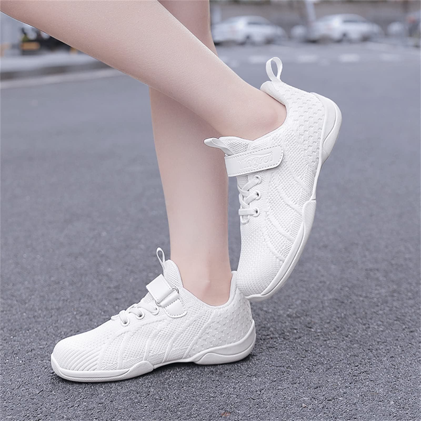 Tanzschuhe Für Mädchen Mesh Volle Sohle Gymnastik Cheerleading-Schuhe Hakenschlaufe Weicher Boden rutschfest