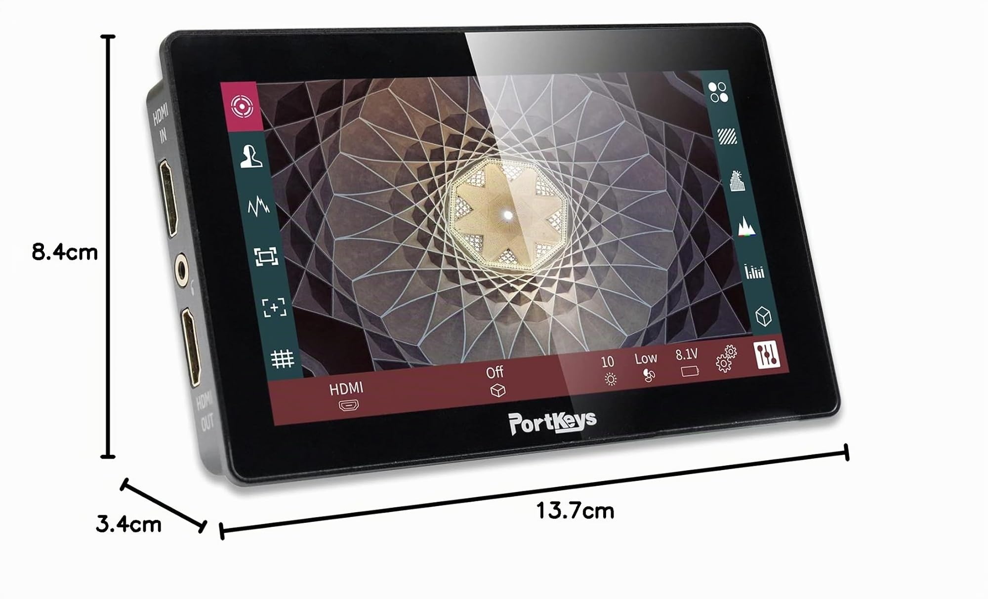 Portkeys LH5P II Moniteur Caméra 2000nit Écran 5,5" Tactile Contrôle Caméra Cadre en métal Bluetooth Compatible avec FX3, A7S III, ZV-E10, R5, R6, C70, BGH1, GH6, BMPCC 4K/6K, Z CAM E2