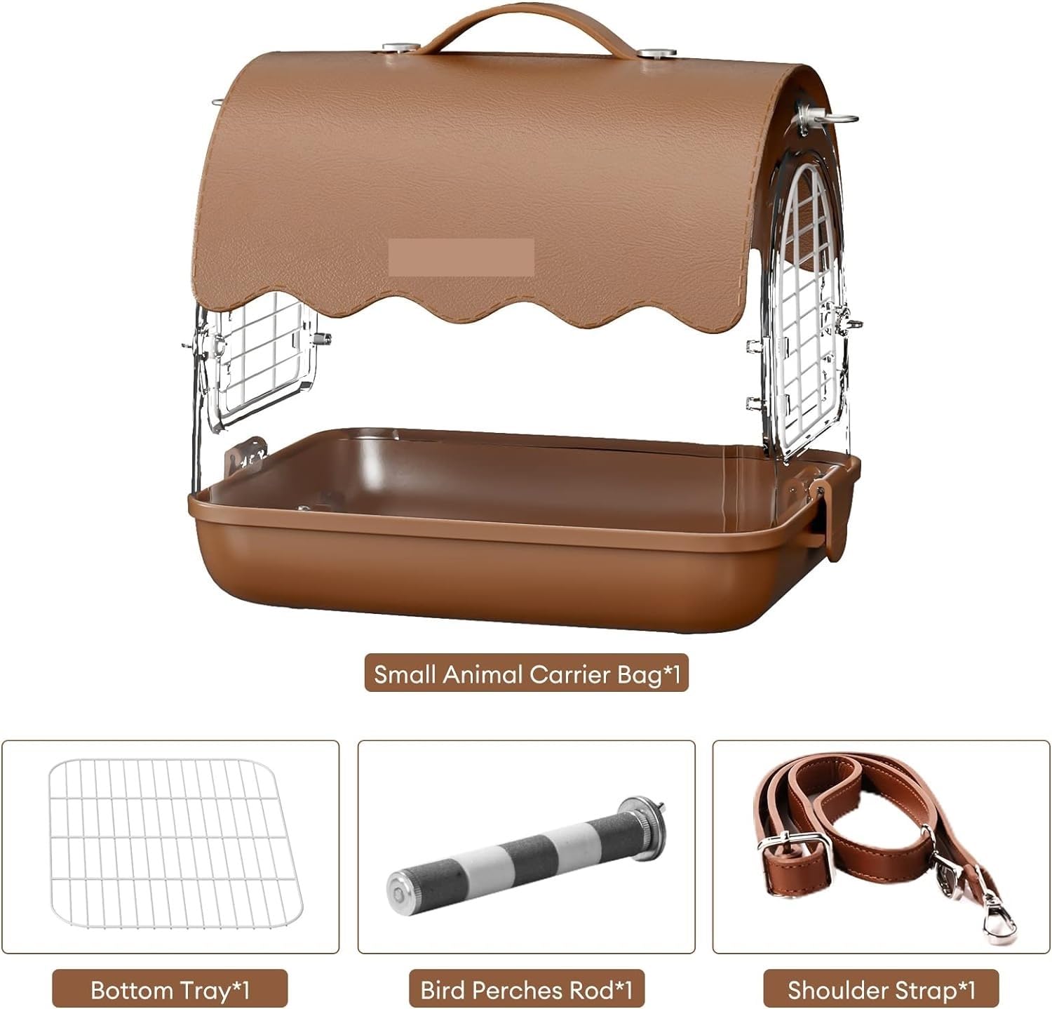 Vogelkäfig im Freien, Vogeltrage-Rucksack Mit Sitzstange, Transparente Reise-Vogelkäfigtasche Mit Schattenabdeckung, Sichtbarem Fenster Für Papageien, Wellensittiche Vogelvoliere Vogelkäfig Voliere(Br