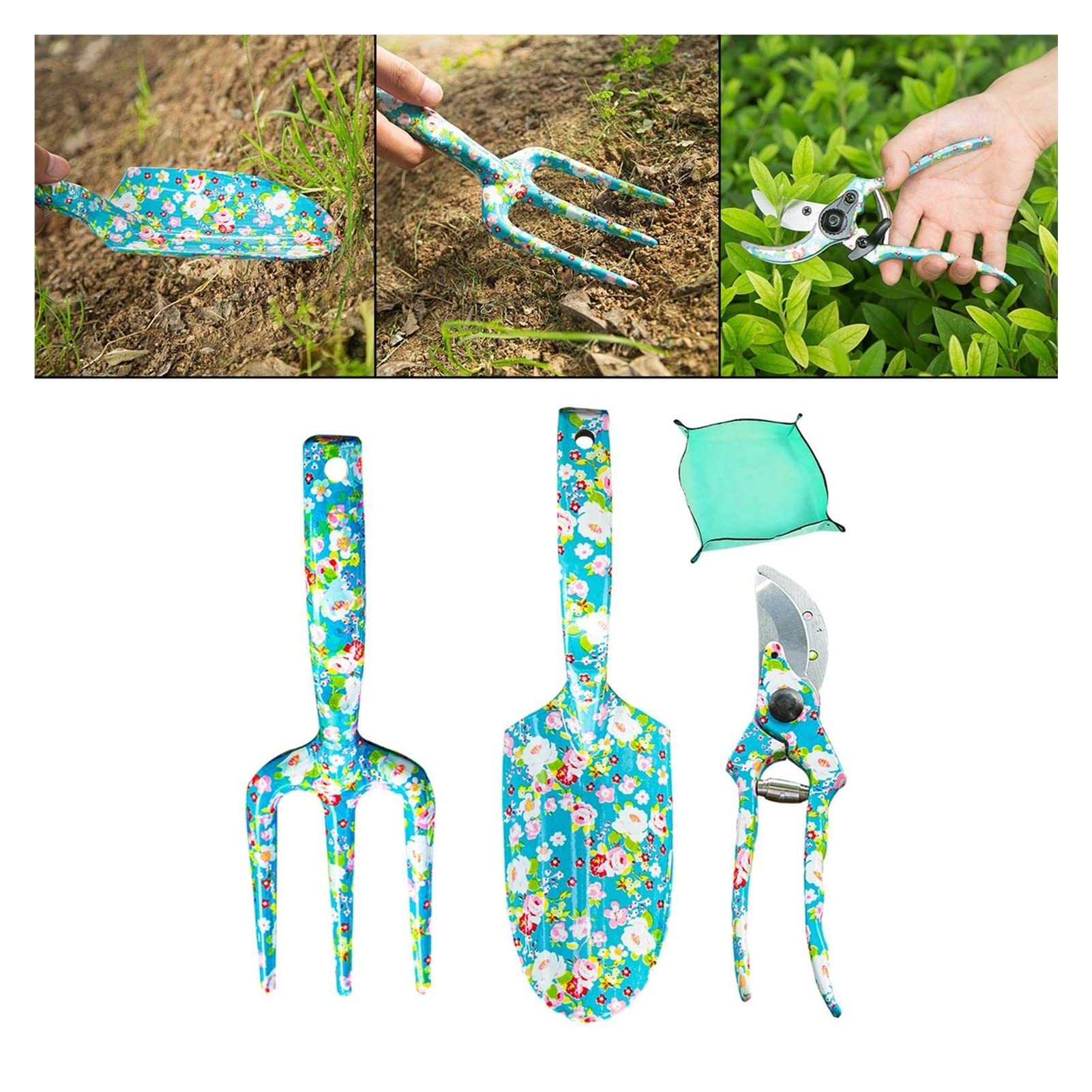 Juego de herramientas de jardín Juego de herramientas de jardín para trabajo pesado Suministros de jardinería lindos Regalos Juego de herramientas para rascar de jardín de 3 piezas para macetas Cava