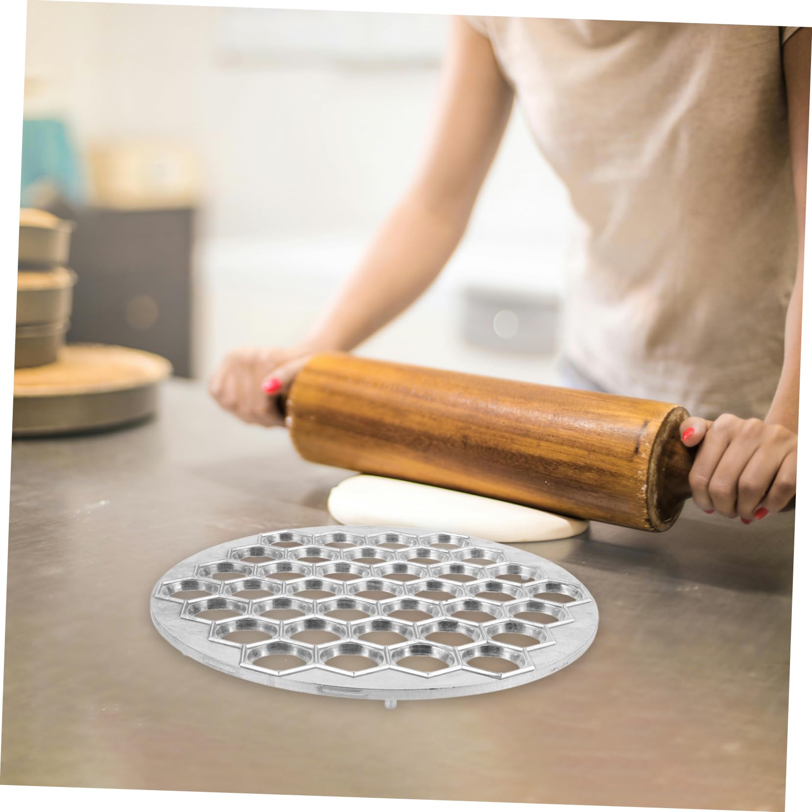 Cabilock Molde de Aleación para Hacer 37 Empanadillas la Vez, Herramienta Ligera con Diseño Innovador y Superficie Plana Adecuado para Cocina en Casa
