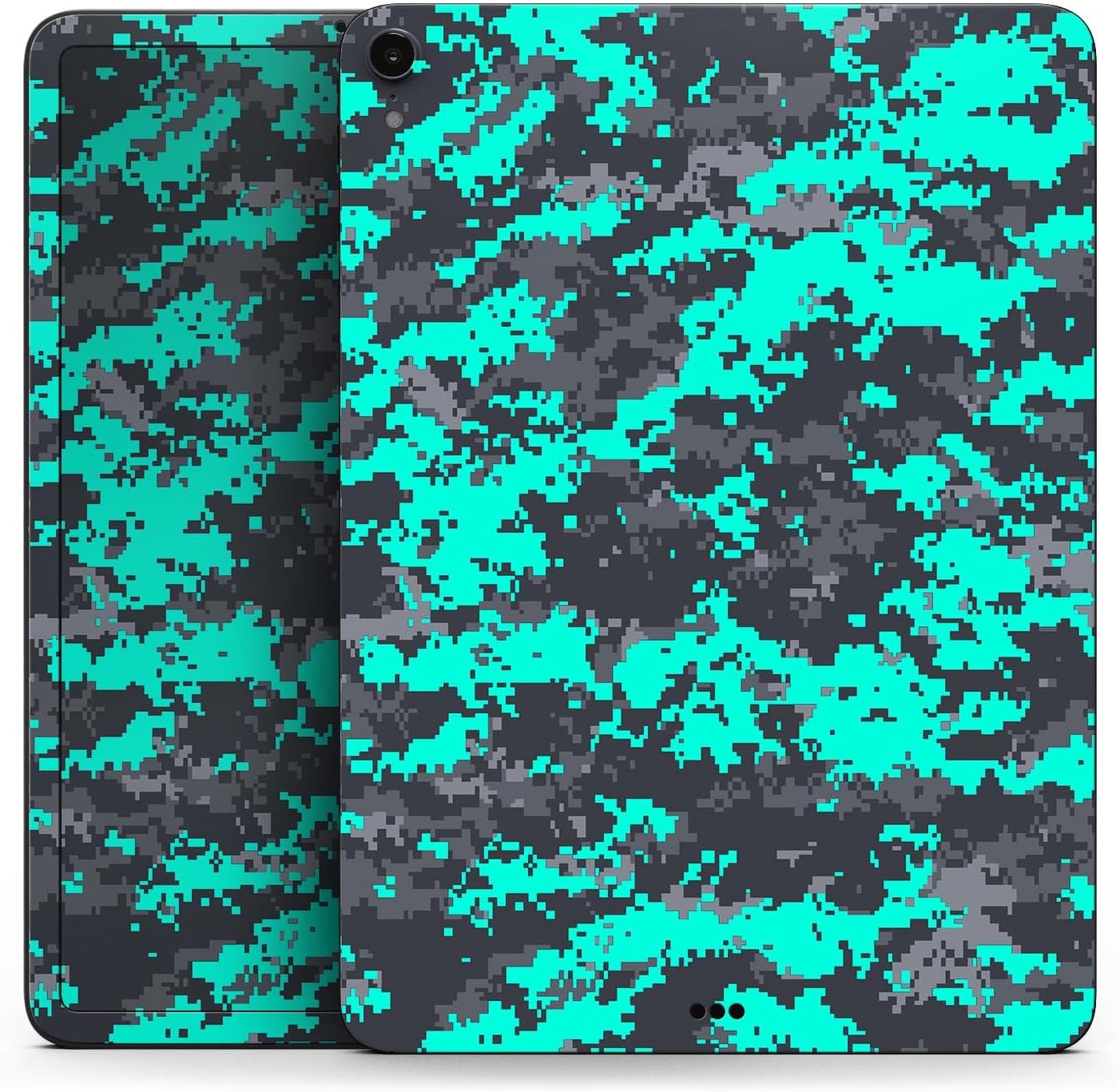 DesignSkinz - Compatible with iPad Pro 10.5" - Skin Decal Protective Scratch Resistant Vinyl Wrap - Bright Teal and Gray Digital Camouflage