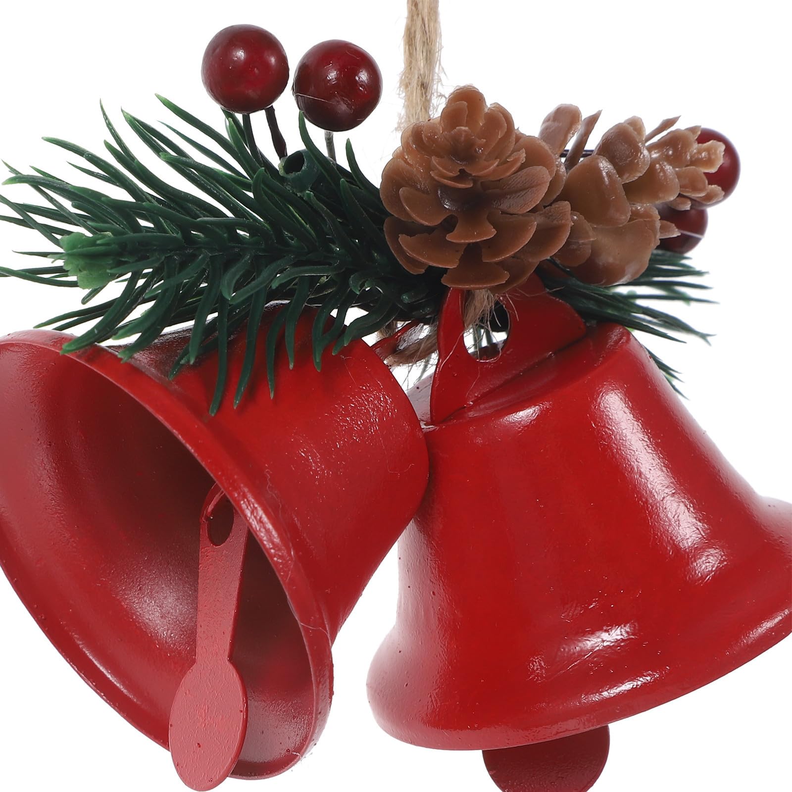 Yardwe 6 Pezzi Campanello Natalizio Sospeso in Ferro Rosso per Albero di