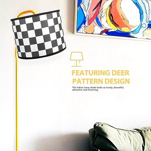 Miniatura 5 de Veemoon Pantalla de lámpara de tambor de lino, hecha a mano, pantalla retro mediana para habitación, sala de estar, decoración de oficina, pantalla