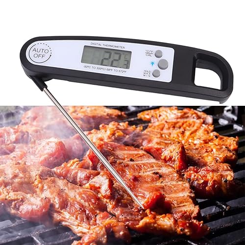 Miniatura 3 de BESPORTBLE Luminous Foldable Digital Meat Thermometer with Backlit LCD Electronic BBQ Probe for Accurate Internal Cooking Collapsible Design for
