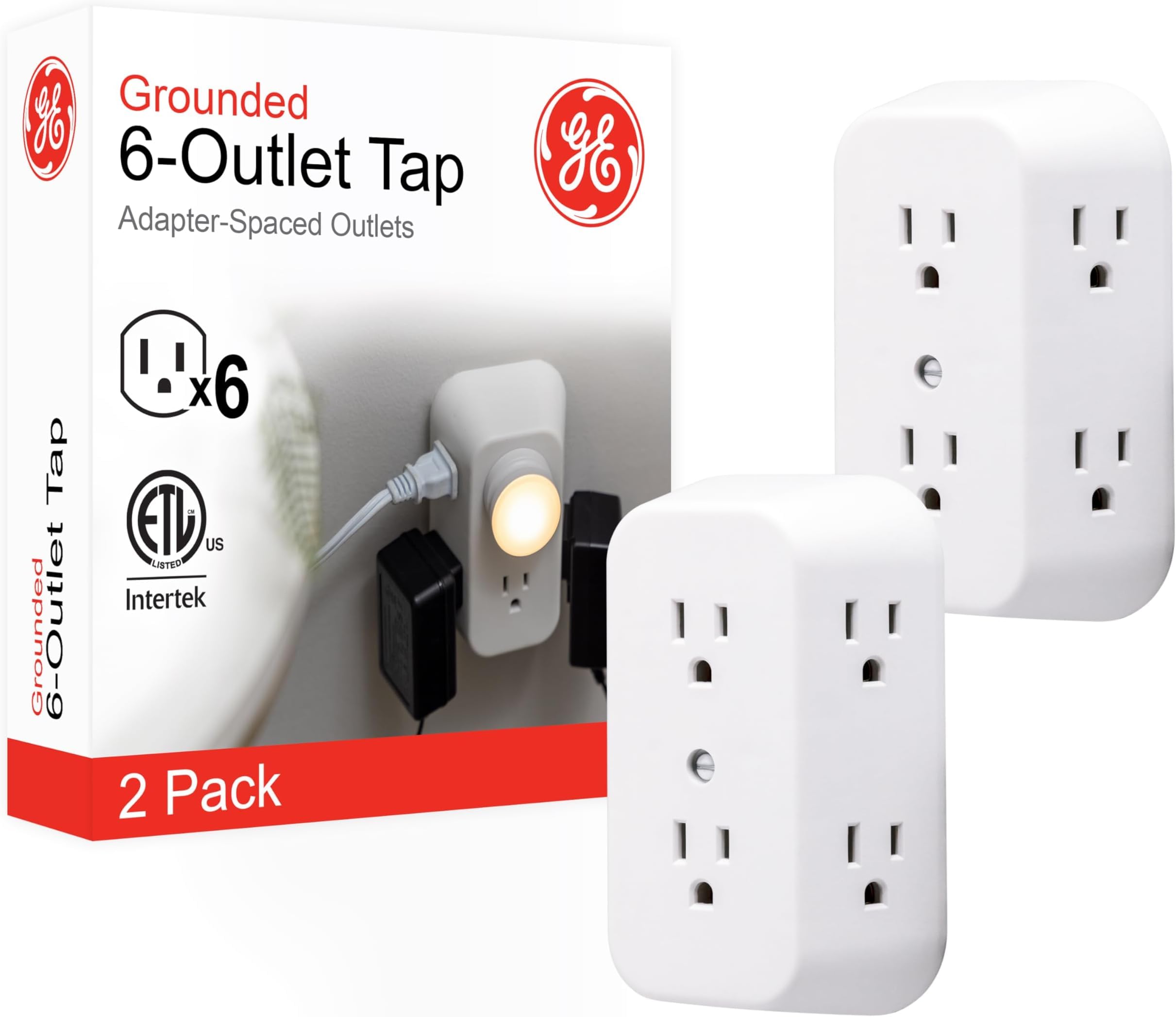 GE 6 Outlet Wall Tap - 2 Pack -7