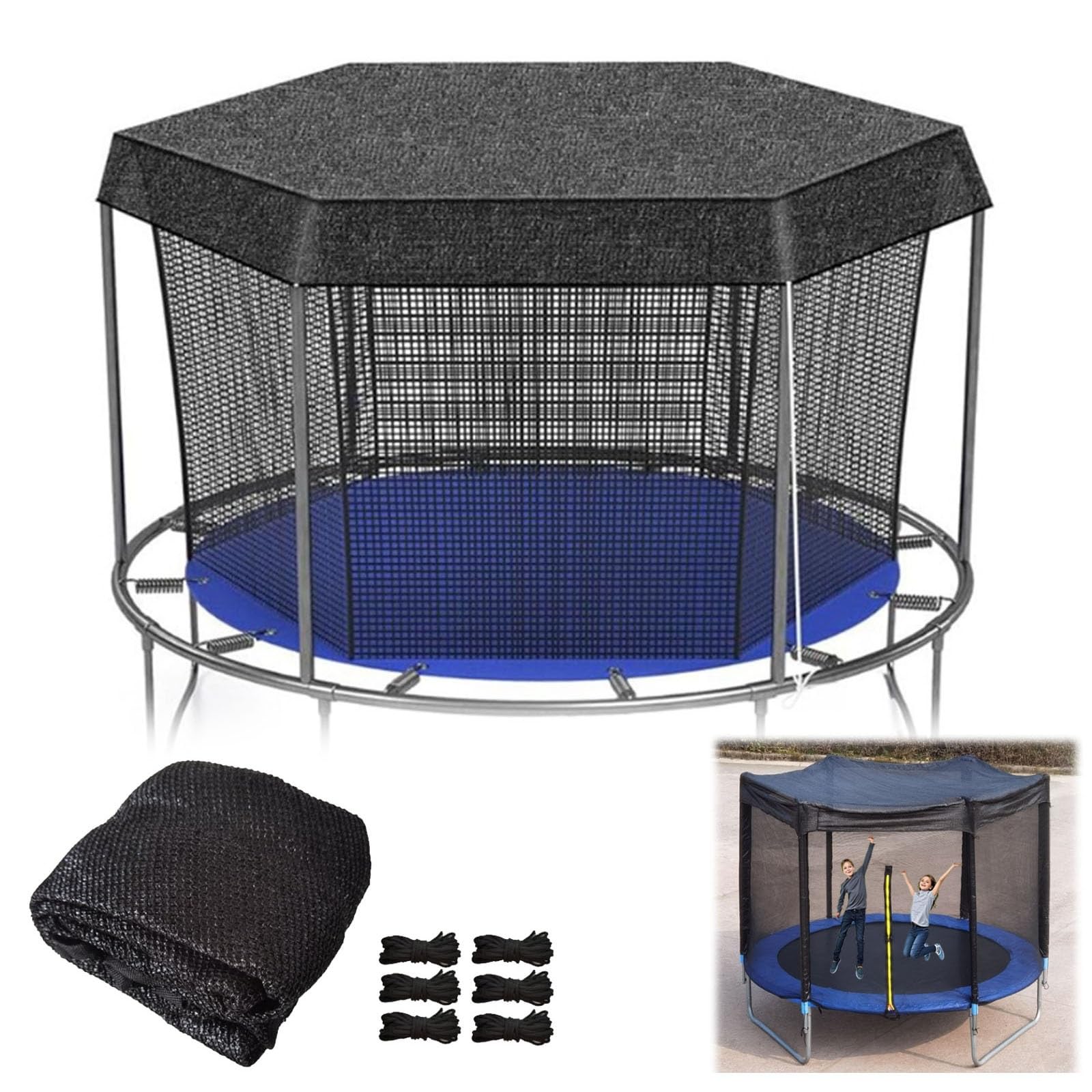 Tente de jardin pour enfants et ombre de trampoline en été ensoleillé