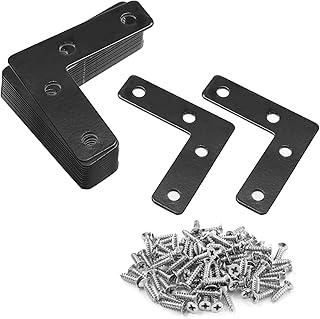 Uenhoy 20 Pcs L Shape Flat Mending Plates 50mm x 50mm (2