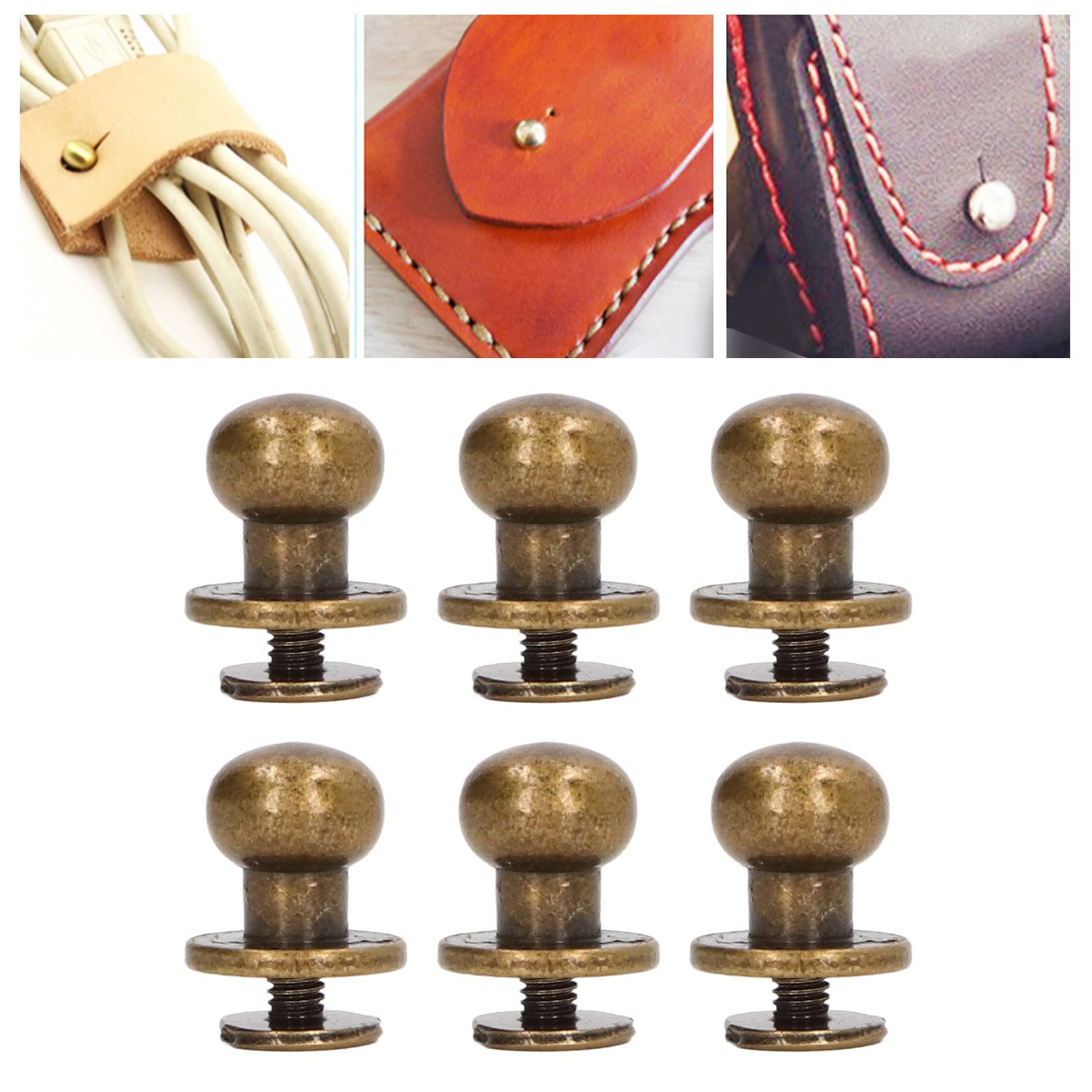 Remaches de cobre Monk, 200 juegos, acabado brillante, liso, 10x8 mm, mano de obra exquisita, suministros para manualidades en cuero, ropa, bolsos, zapatos, armarios, remac (Bronce)
