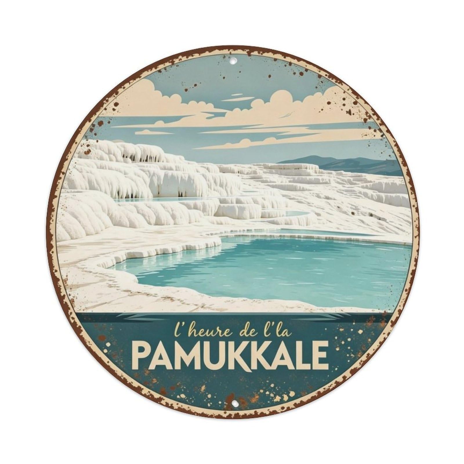 Pamukkale Metal Tin Sign Plaque