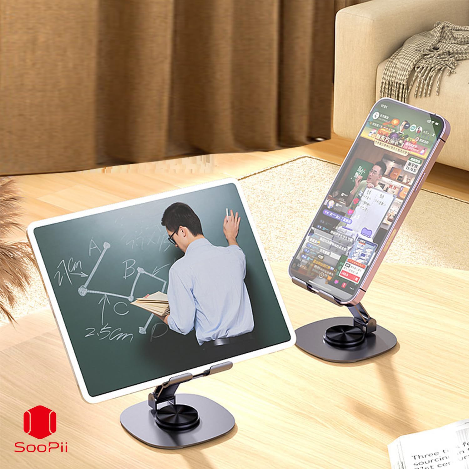 SOOPII Desktop Premium- A Grade Quality Mobile Phone Stand + Tablet Stand, Tab Stand, Mobile Holder, Adjustable & Foldable Mobile Stand, Stand for Mobile Phone and Tablet 3