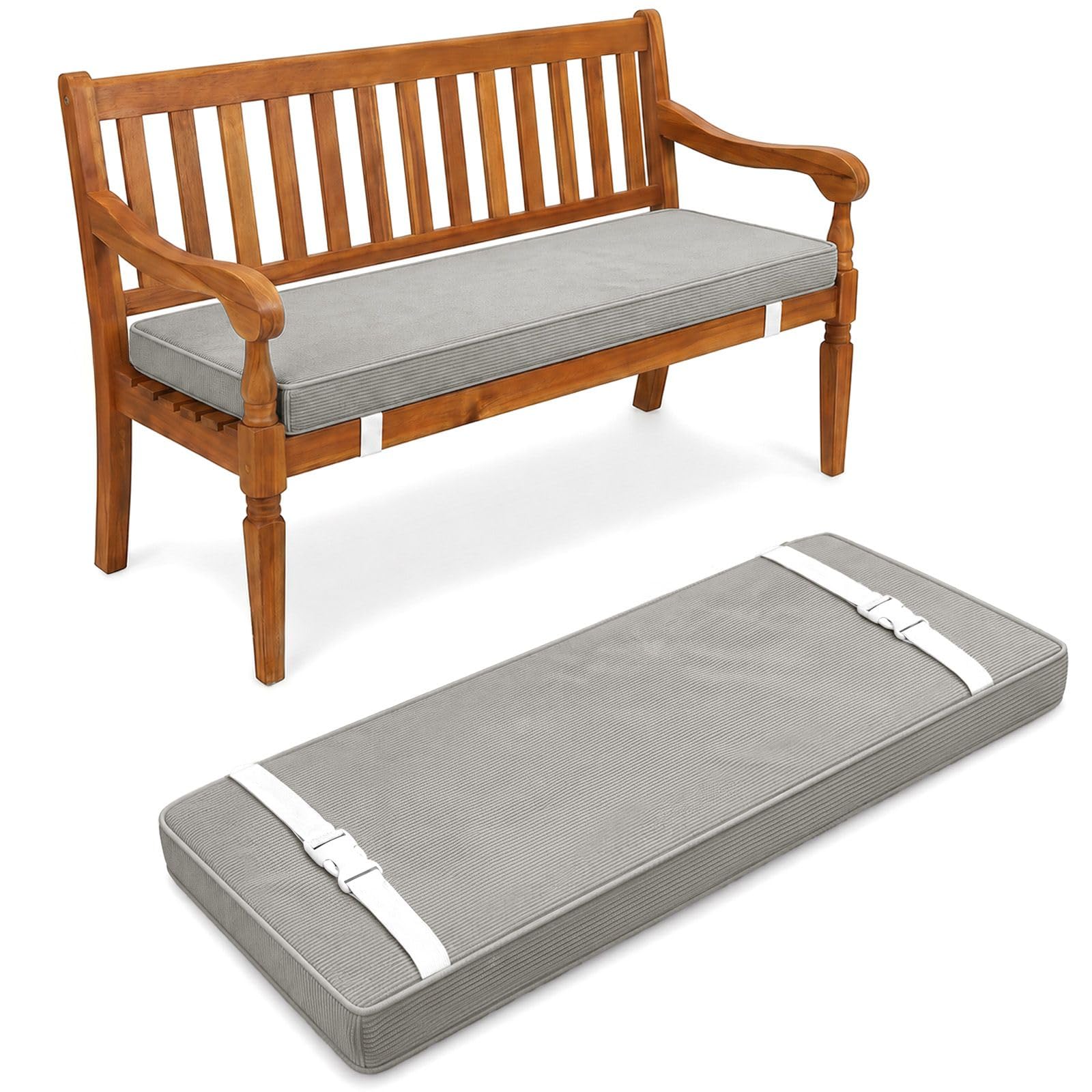 Aocase Corduroy Bench Seat Cushions 2/3/4 seater Garden Bench Cushion Indoor/Outdoor
