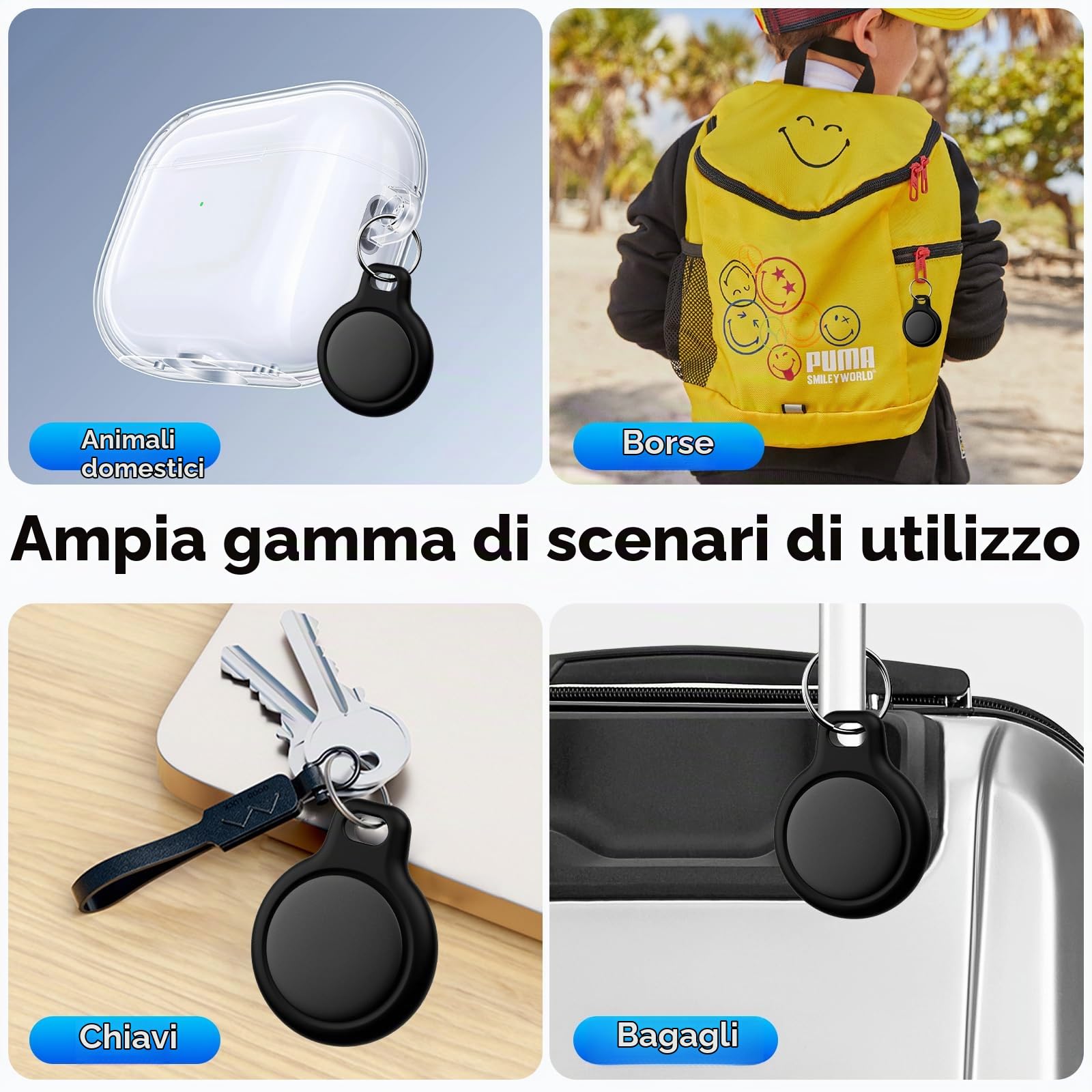 Air Tracker Tag-1 Pezzi, Smart Tag Compatibile con Apple Find My (Solo IOS), Bluetooth Localizzatore per Portafogli, Chiavi, Zaini, Bagagli, 100dB Bip, Batteria Sostituibile, IP68 impermeabile