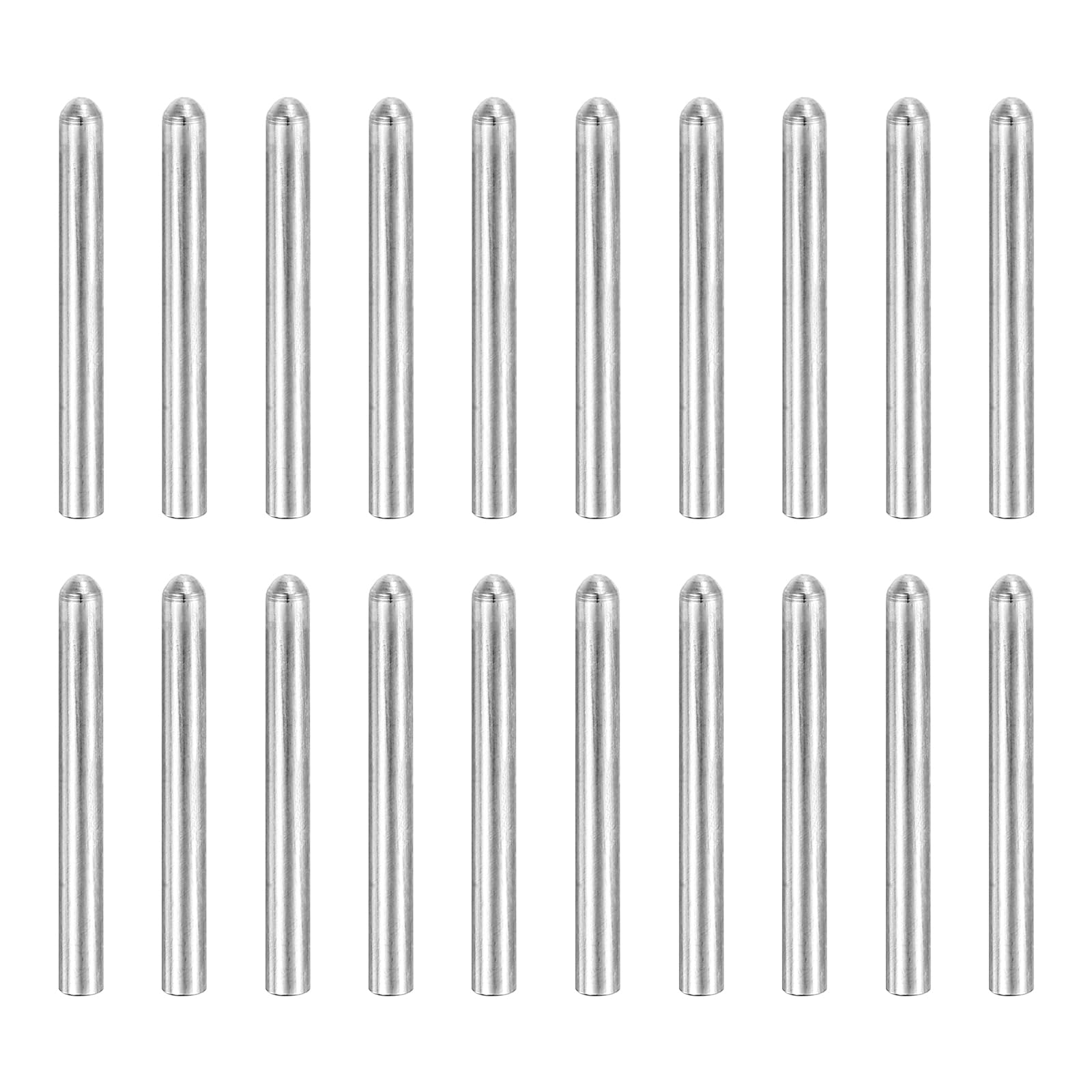 sourcing map 60 pcs 304 Stainless Steel Dowel Pins, 2x30 mm Round Head Flat Chamfered End Metal Dowel Pin Shelf Support Pegs Rod Fasten Elements for Furniture DIY Project