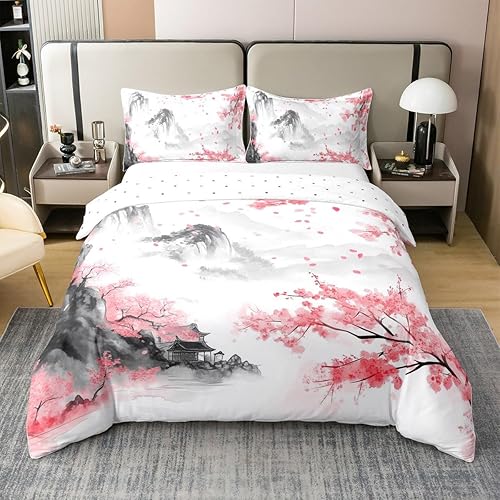 Miniatura 22 de jejeloiu Funda de edredón con estampado de radio Boombox, 100% algodón, para niños y niñas, tamaño matrimonial, juego de ropa de cama retro con Azul