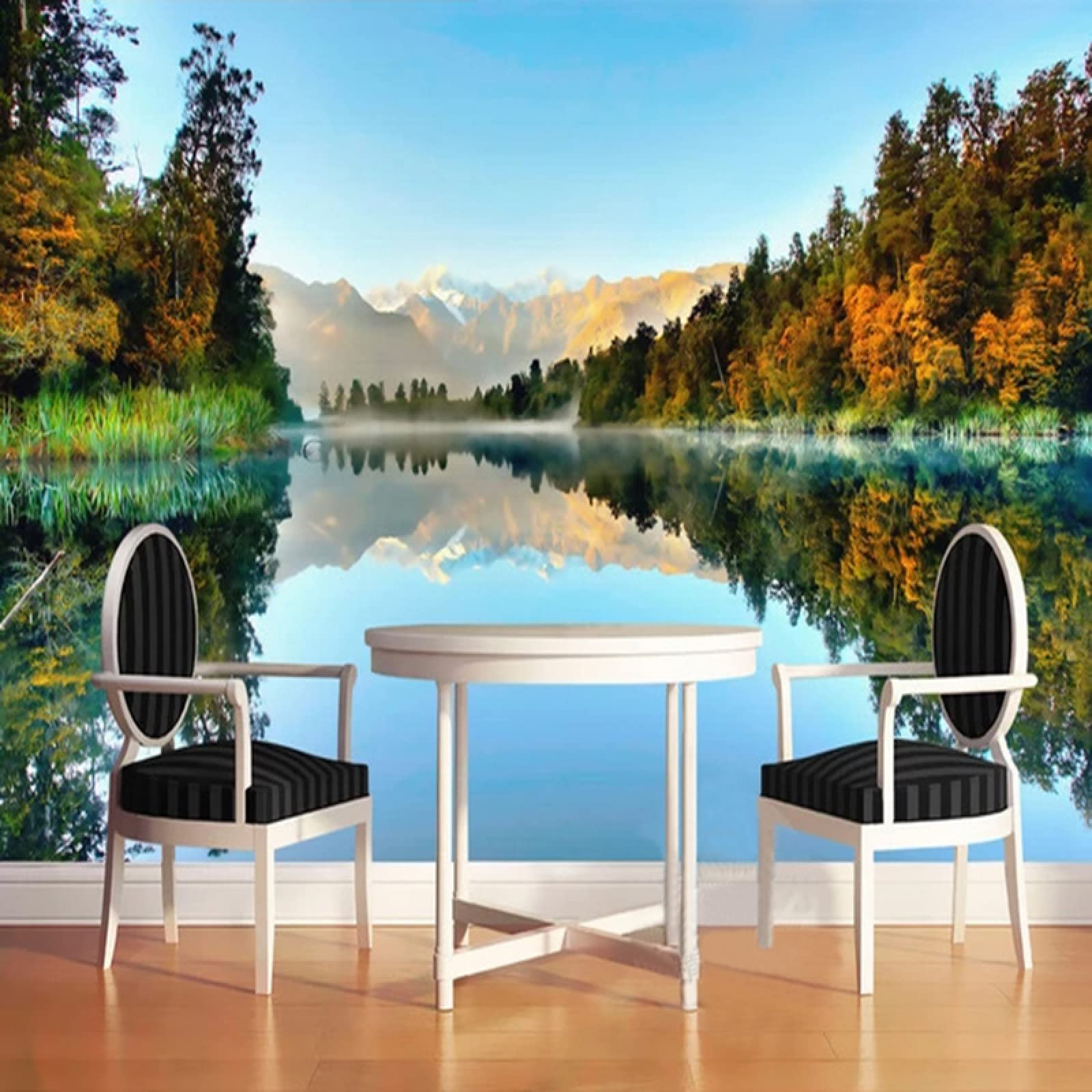 Papier Peint 3D Lake Forest pour masquer un mur vide et agrandir une petite chambre
