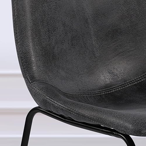 Miniatura 6 de GOTMINSI Silla de comedor estilo mediados de siglo, sillas de bar sin brazos retro antiguas con asiento de piel sintética y base de metal, juego de