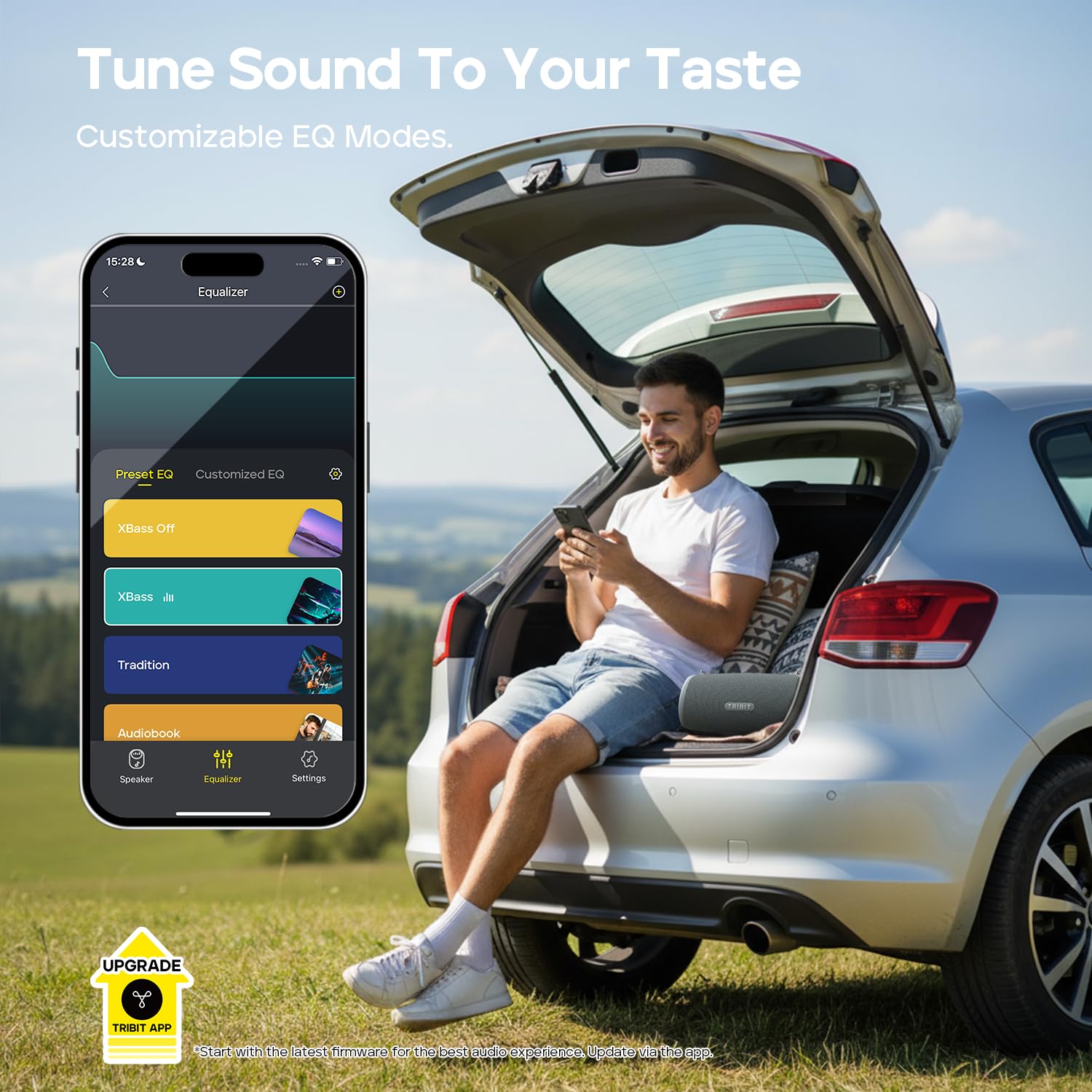 Tribit Portable Bluetooth Speaker StormBox Lava, 80W Loud Wireless Speaker, 24H Playtime, IP67 Waterproof, BT5.4, Custom EQ, XBass, Built-in Mic, TWS Pairing for Camping/Beach/Travel/Outdoor (Gray)