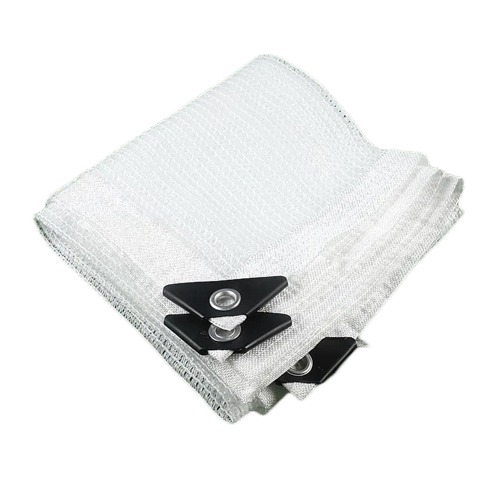 Sunblock Shade Cloth with Grommets UV Resistant Shade Sunblock Net 10x10ft 10x13ft 10x16.5ft 10x20ft 13x13ft 50% White Shade Net Fabric for Greenhouse Parking Shed Garden Yard or Kennel(20x20ft)