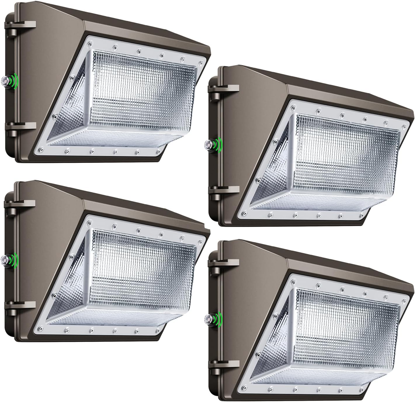 LEDMO LED Wall Pack Light 120W 5000K Flood Light with Dusk to Dawn Photocell 16200lm Outdoor Lights for Yard Garage Stadium 4 Pack