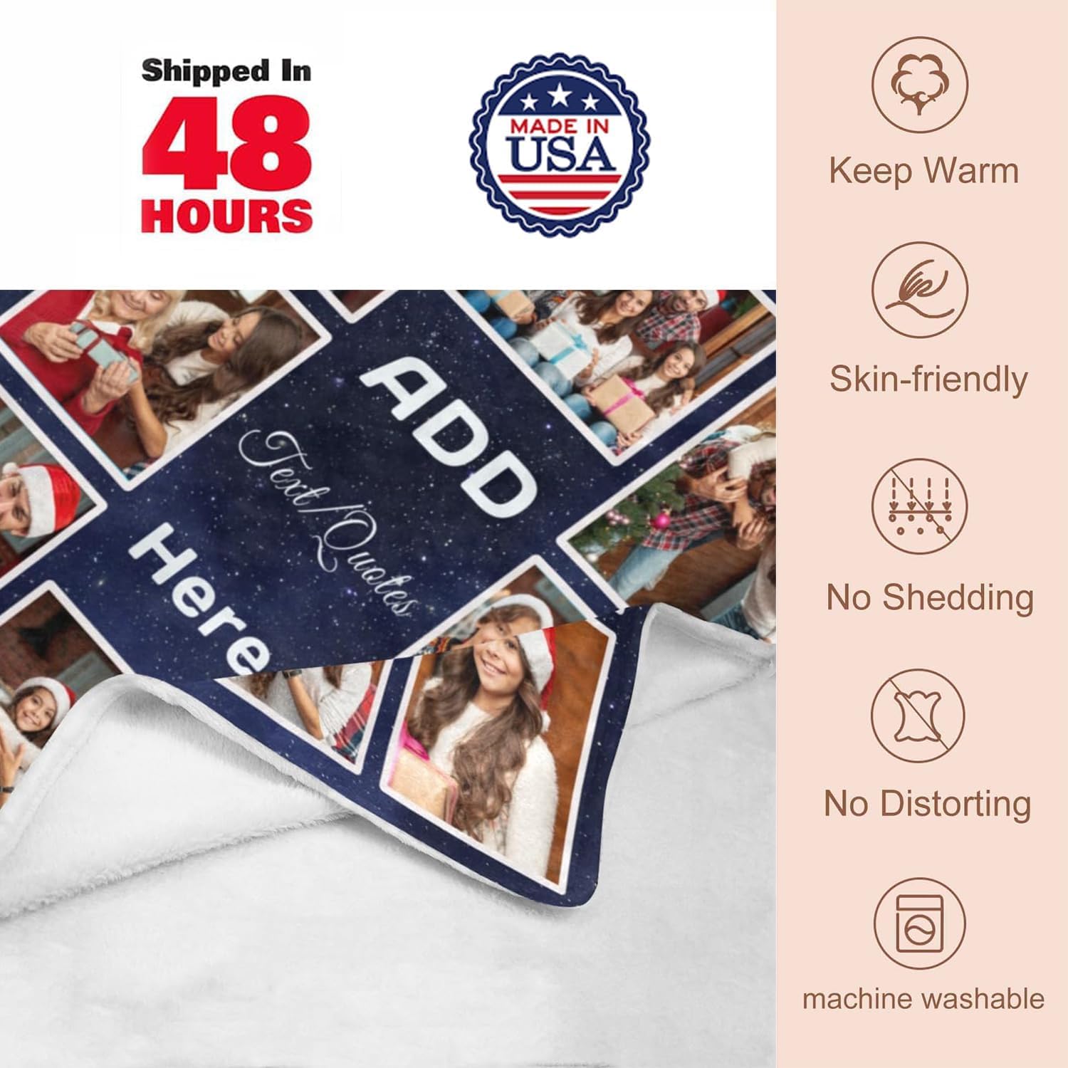 HUGLAZY Custom Dog Memorial Blanket Pet Memorial Gifts for Loss of Dog Cat Pet Sympathy Gifts Personalized Picture Blanket for Dog Mom Dad, Made in USA