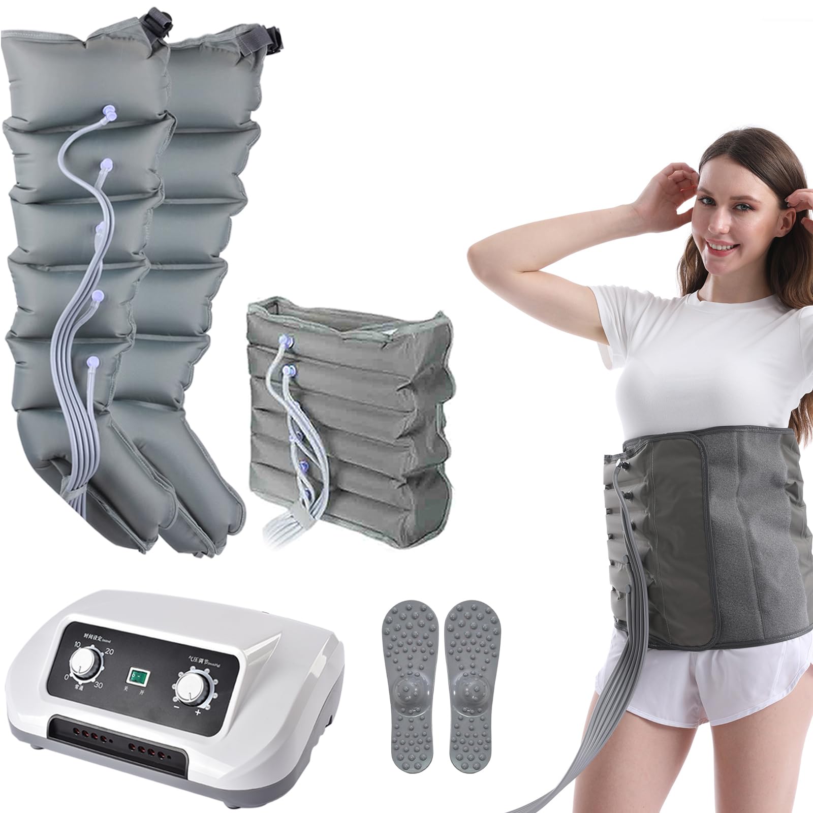 Masajeador de piernas, presoterapia, compresión de aire, masajeador de pantorrillas, máquinas de compresión para linfedema, botas de compresión de 6 | 8 cavidades, sistema de recuperación, máquin