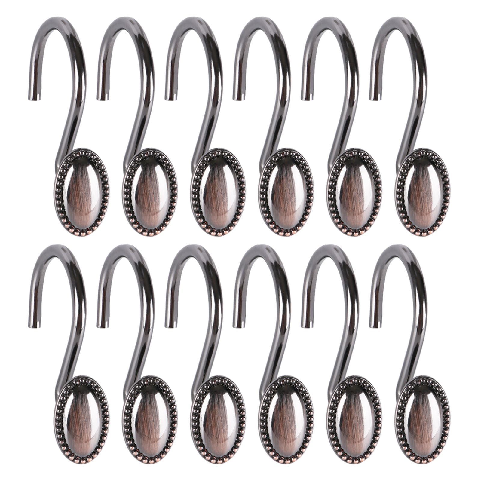 XuQiZZpp 12PCS Shower Curtain Hooks Bathroom Curtain Hook Easy Slides Stainless Rings Rustproof Hangers Rust Resistant