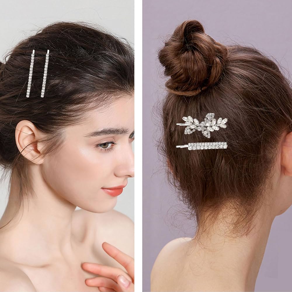 Amazon.com : BOYIVI 6 Pieces Rhinestone Bridal Hair Clip, Leaf
