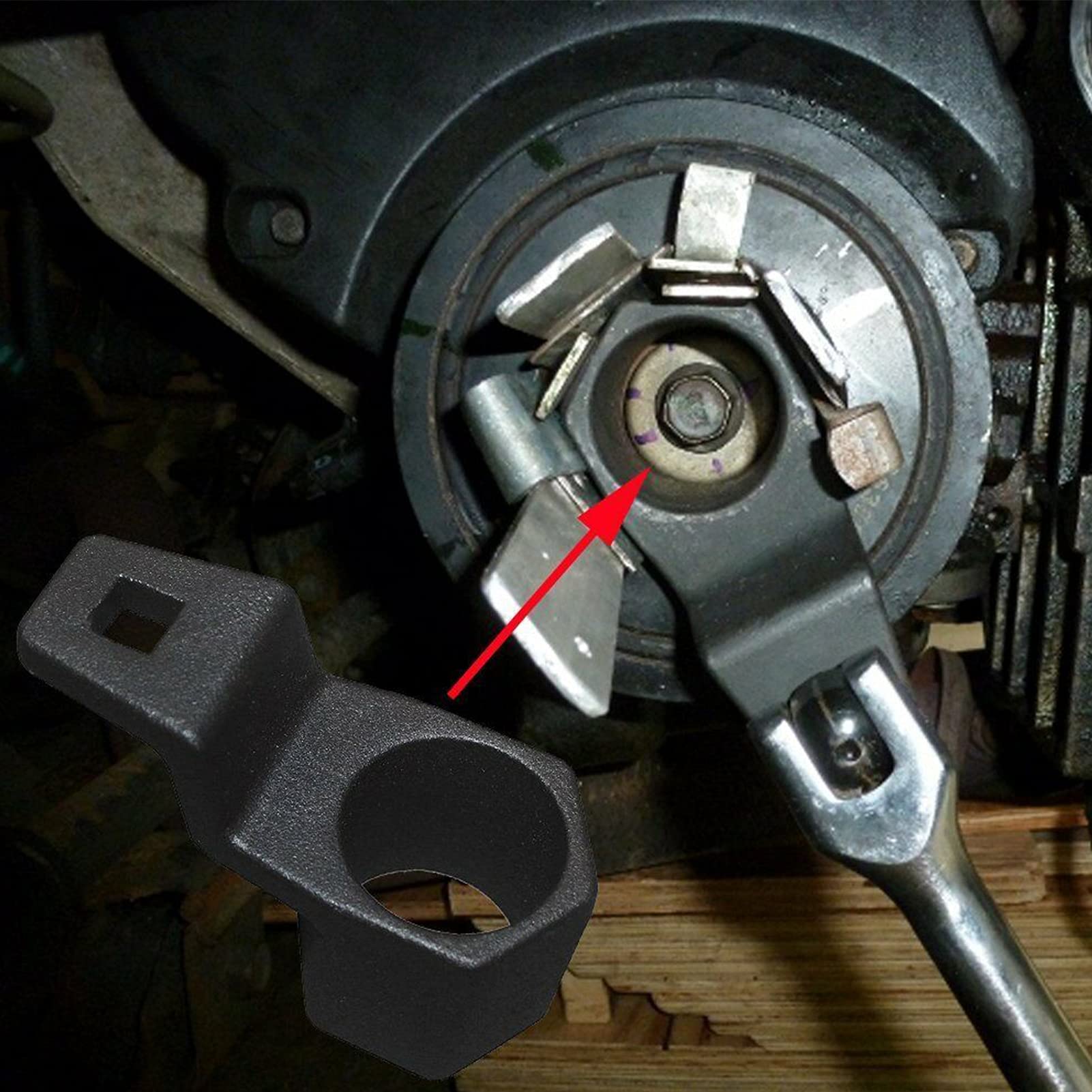Buy Qiilu Crankshaft Crank Pulley Wrench Holder Tool, 2in Hex