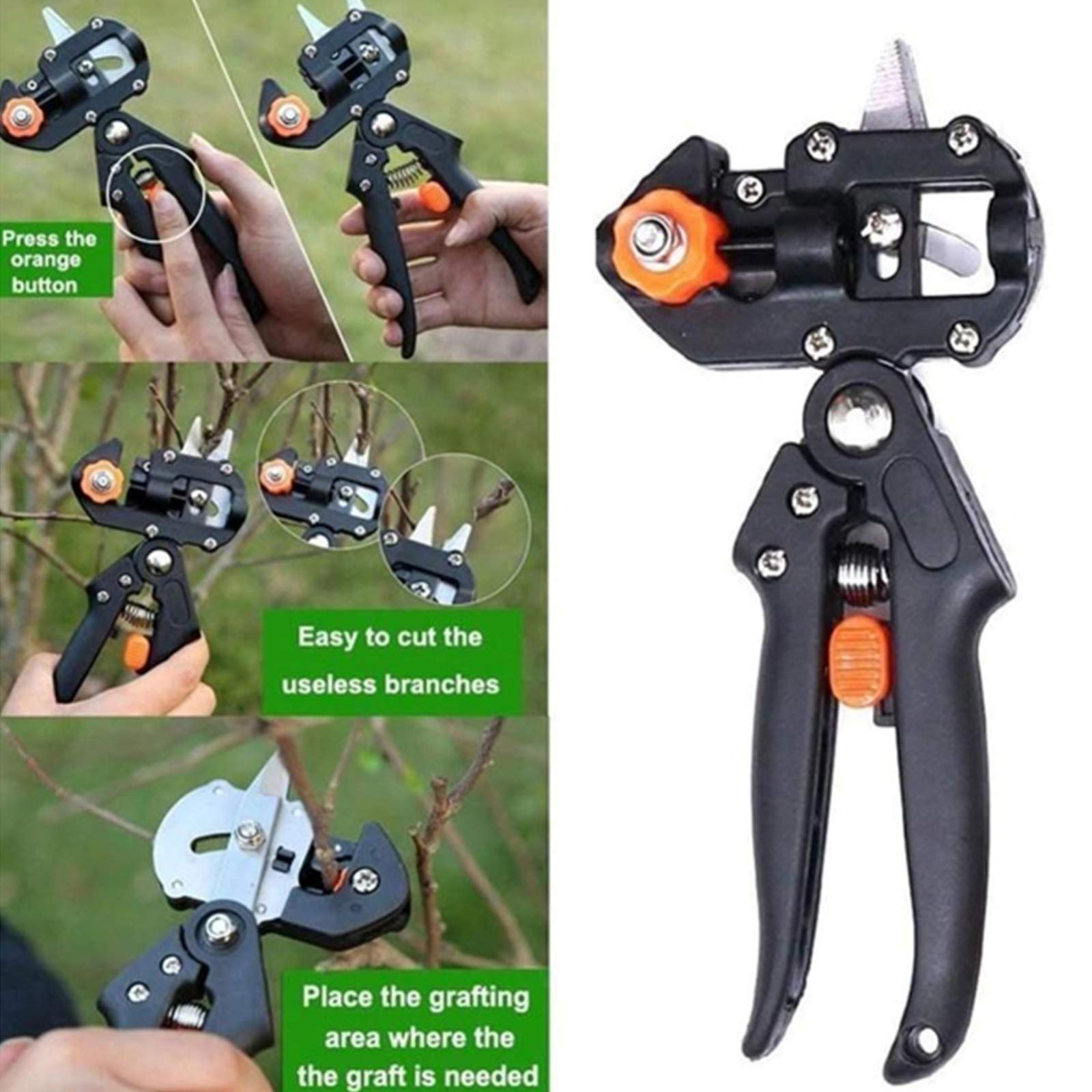 TEmkin Kit di Attrezzi per innesti da Giardino, Kit di Strumenti per innesti 2 in 1, cesoie per potatura con Lame di Ricambio, per Rami di Piante, Viti, Alberi da frutto, innesti, Giardino o Prato